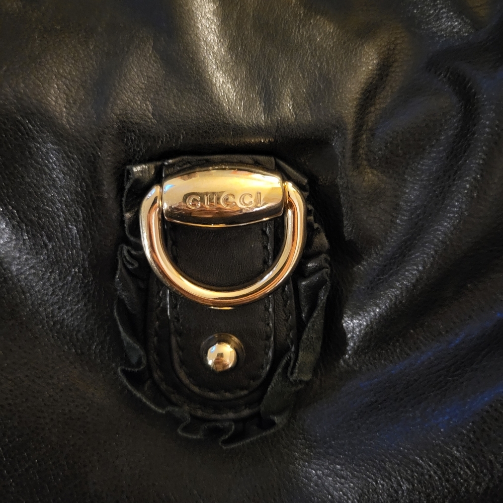 Gucci Authentic Black Leather Hobo Bag Large - Picture 6 of 9